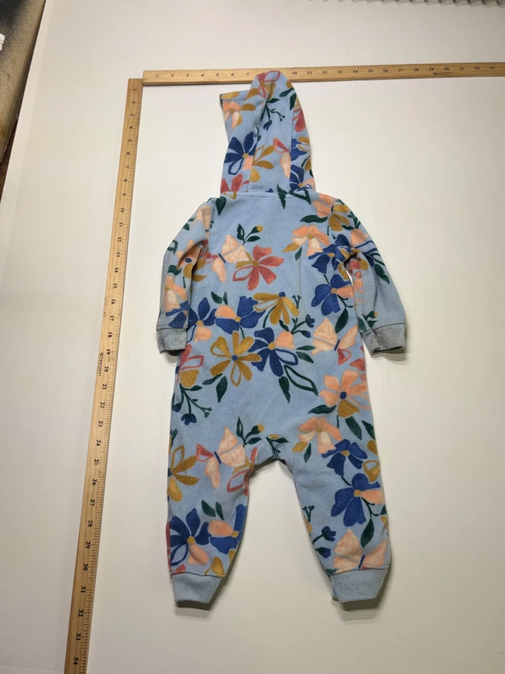 Carter’s Baby 9M Floral Hooded Fleece Romper One-Piece
